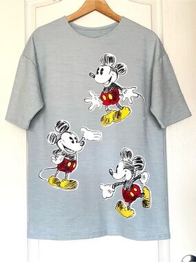 Lazer Heaven Mickey Mouse Graphic T-Shirt Dress Oversized Retro Tunic Top Size F